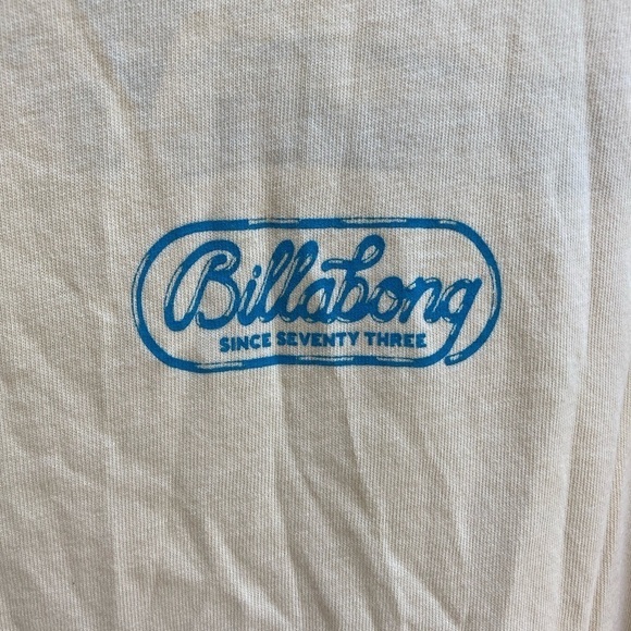 Men's Billabong T-Shirt Yellow Logo M Cotton Surf Stretch Beach Palm Double Side - Picture 7 of 11